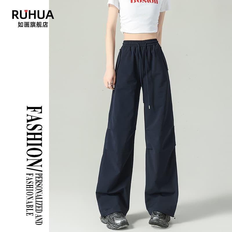 Macacão feminino 2025 novo estilo verão Popular solto Casual Leggings calças retas cintura alta calças largas