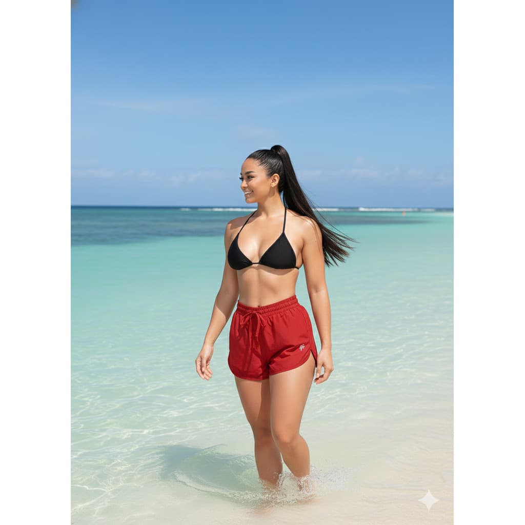 Shortinho de Praia Shorts Feminino Moda Casual Praia Piscina Short Tactel Verão