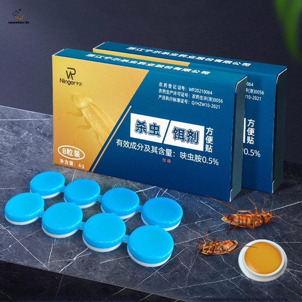 8 Unidades De Iscas Assassinas De Baratas-Armadilha Não Tóxica Para Controle De Pragas