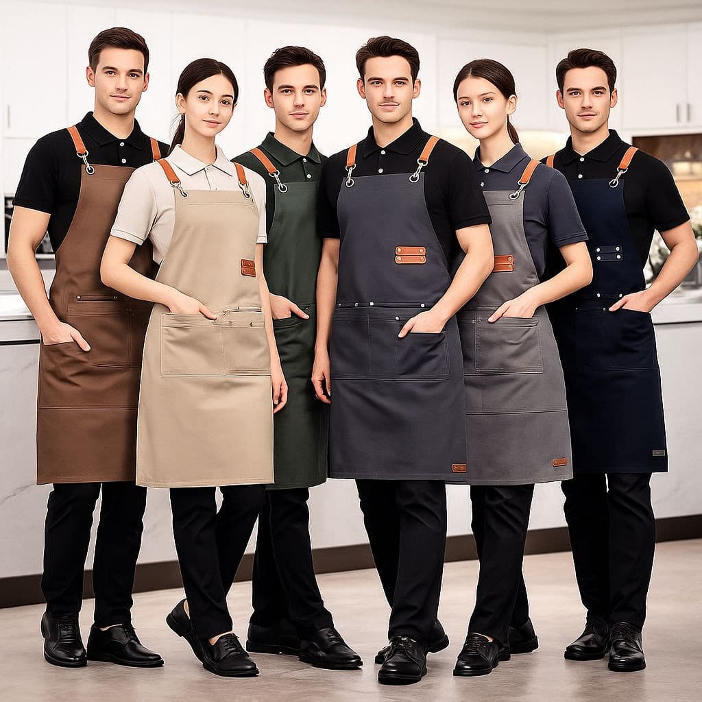 Avental Cozinha Ajustável Botões Bolso Profissional Caseiro Churrasco Salão de Beleza