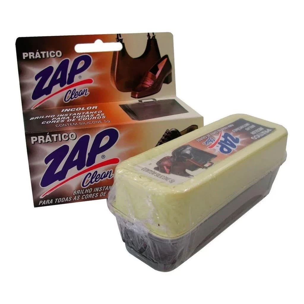 Esponja Limpa e Da Brilho Instantâneo Para Couro Incolor Calçados Bolsas 5g Pratico - ZAP Clean