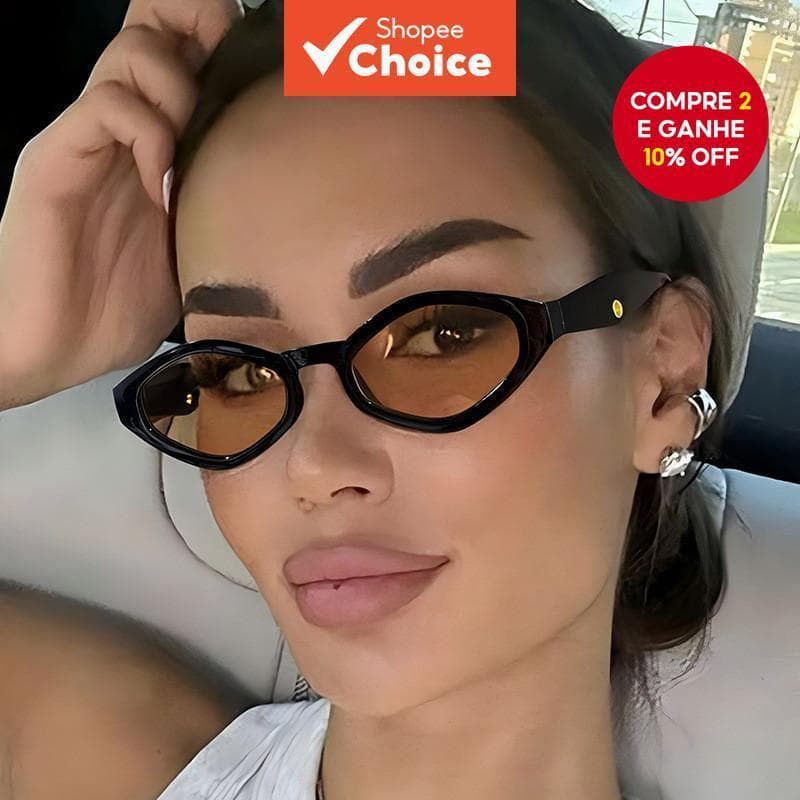 Óculos De Sol Feminino Pequeno Quadro Temperamento Moda Anti Ultravioleta Fotografia De Rua Tons