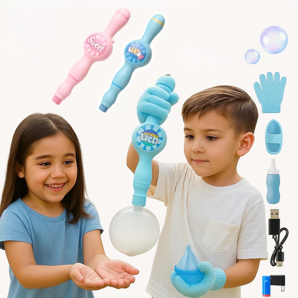 Brinquedo Máquina de Bolha de Sabão com Fumaça Neblina Brinquedo Bolinha de Sabão Com Luvas