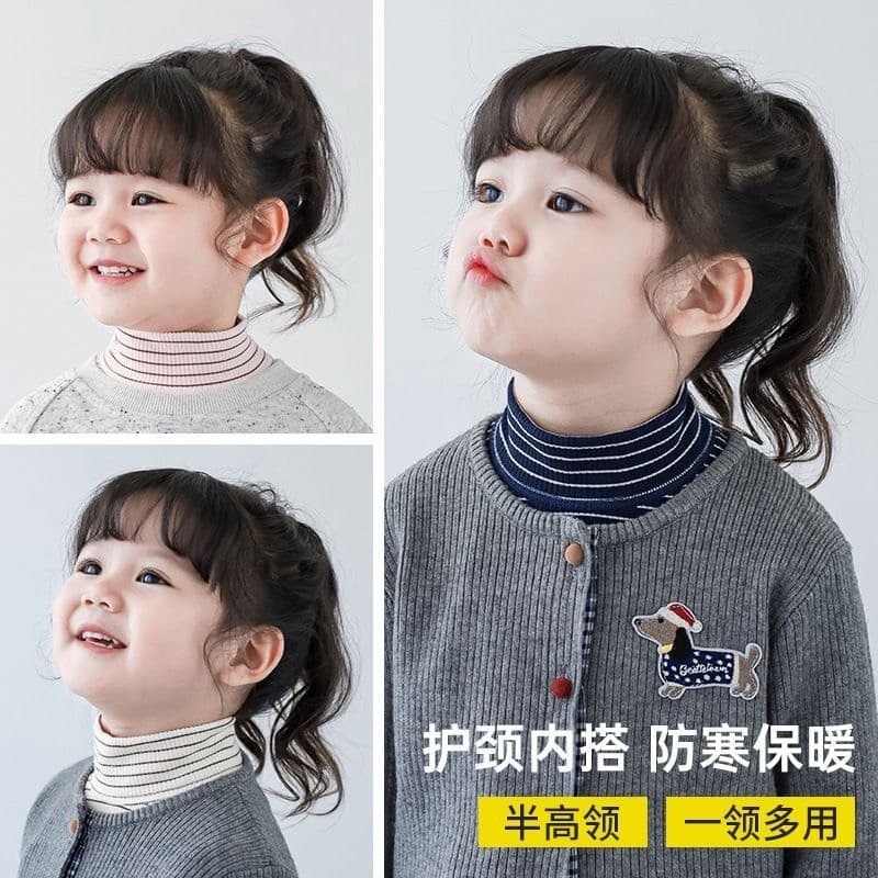 Meninas meia gola alta gola falsa com moletom camisola gola crianças outono inverno à prova de vento quente colarinho ca