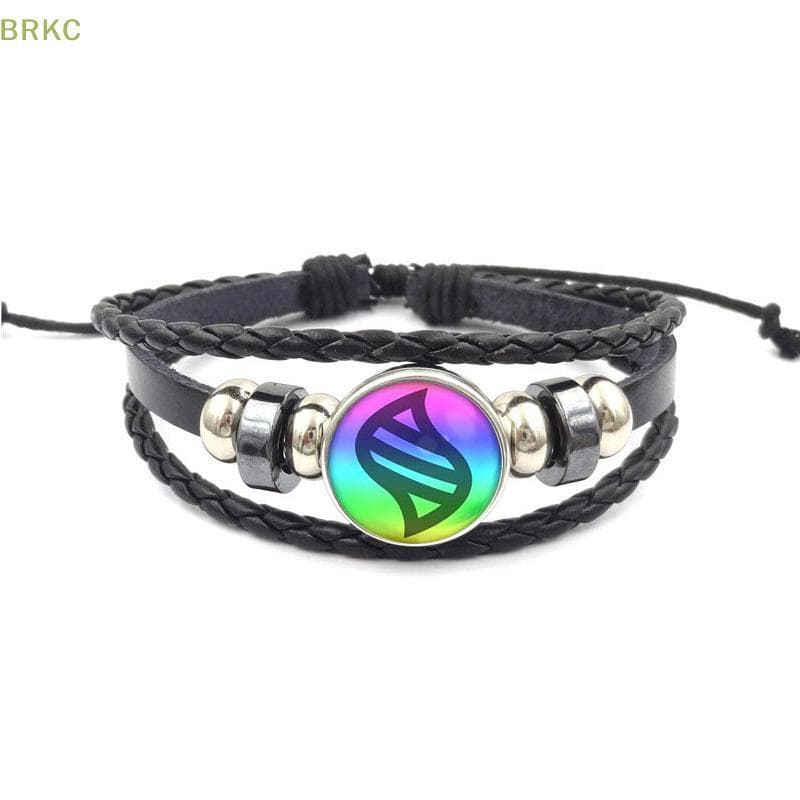 BRKC 1 Peça Presente Infantil Anime Mega Pedra Snap Tecer Pulseira De Couro Cabochão De Vidro Ajustável Joias Para Mulhe