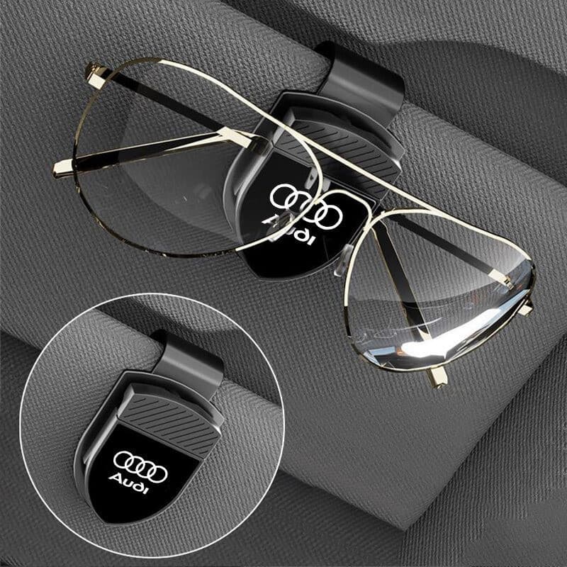 Clipe de Óculos de Sol de Couro para Carro com Operação com Uma Mão, Suporte Durável para Óculos, Adequado para Audi A3 