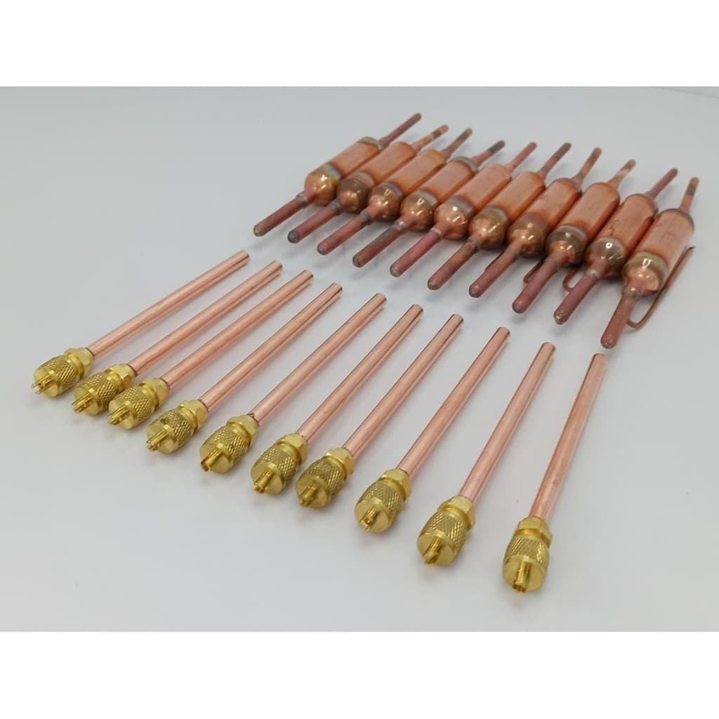 Kit 10 Pçs Filtro Cobre 3/4 90 Mm + Válvula Serviço Schrader