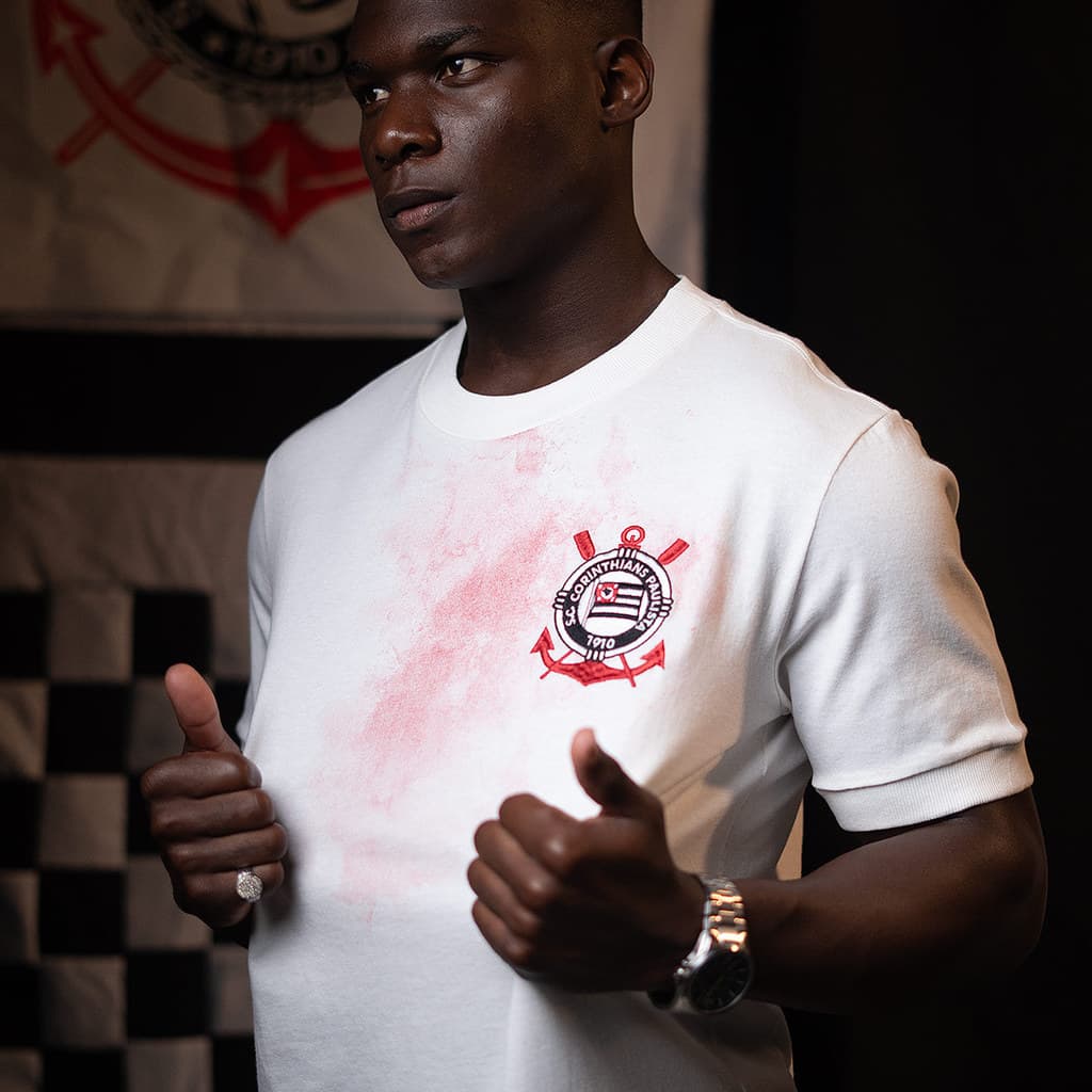 Camisa Corinthians Sangue Retrô Zé Maria 1983 Off-white Masculina Oficial