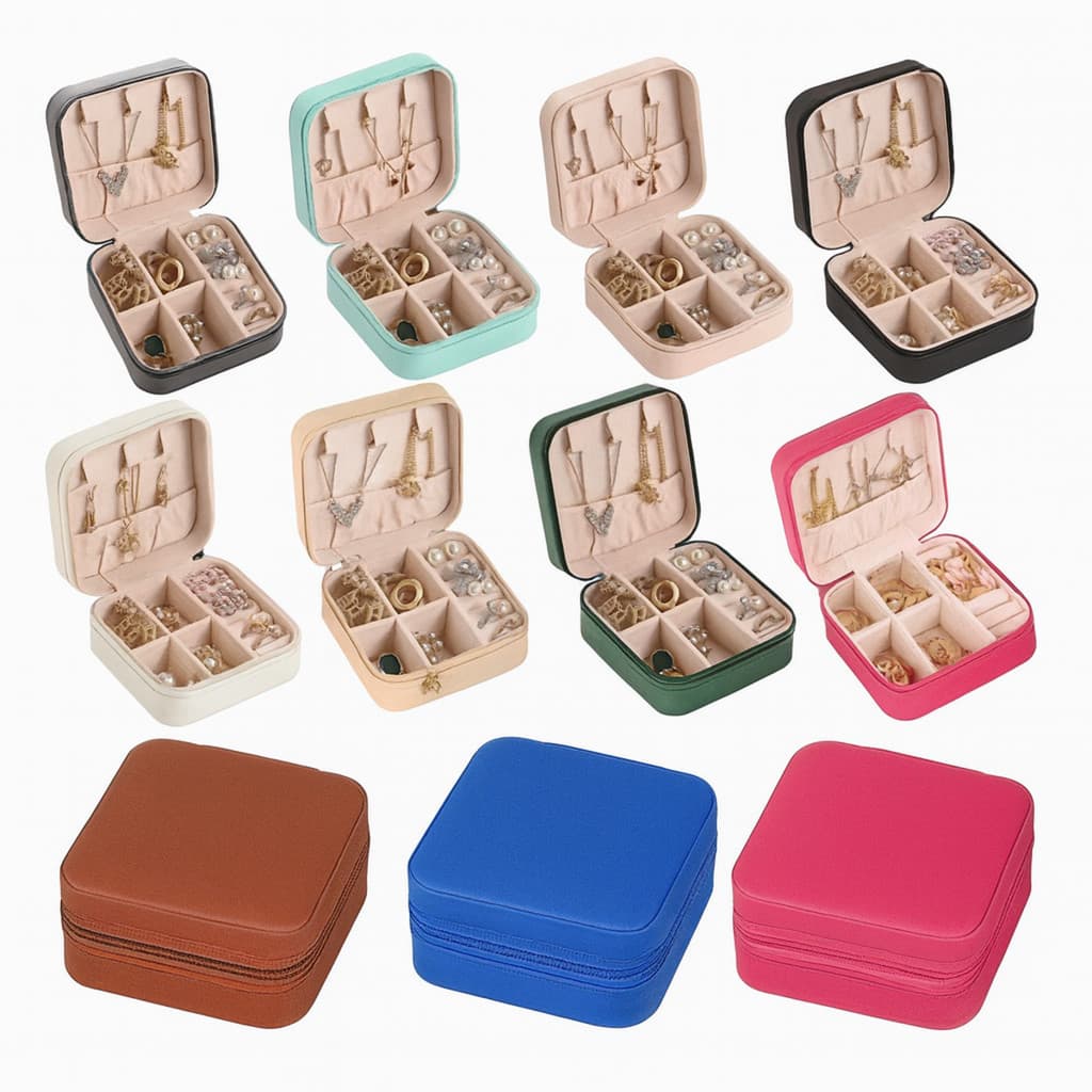 Kit 50 / 100 Porta Jóias Portátil Caixinha Bolsa de Colar Brincos Anéis Mini