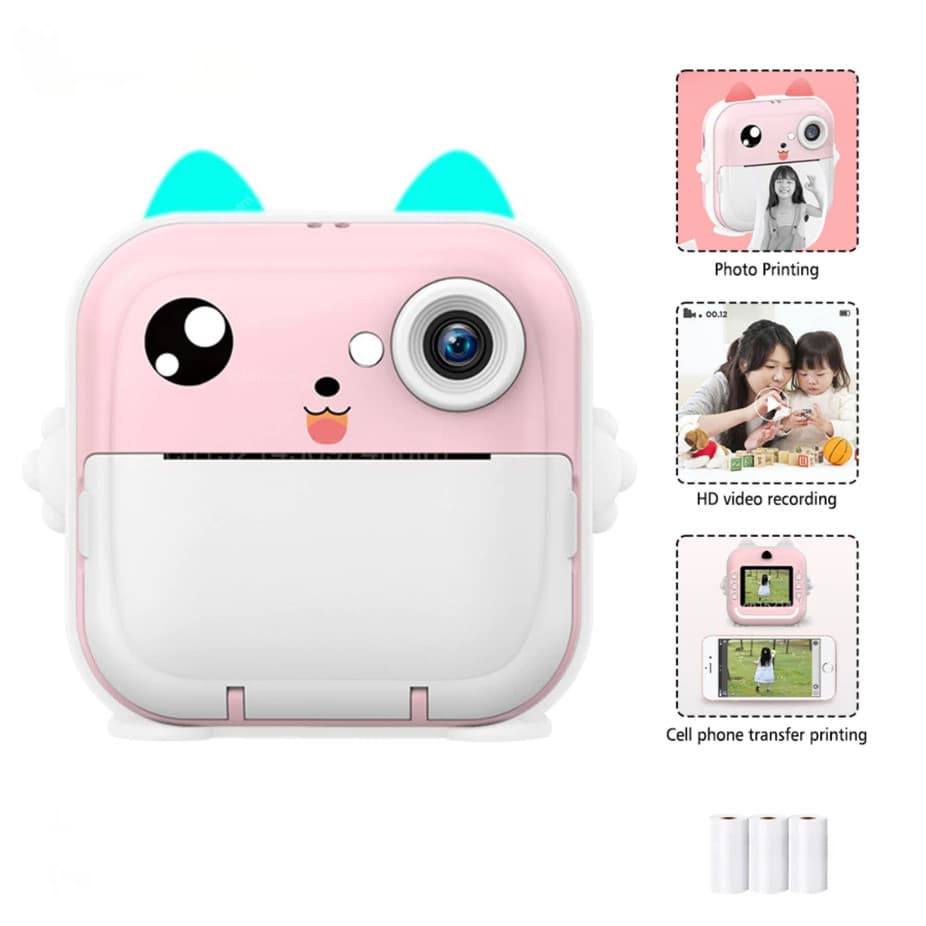 Câmera De Impressão Instantânea Para Crianças Vídeo Fotografia Digital Fotográfica Vancon