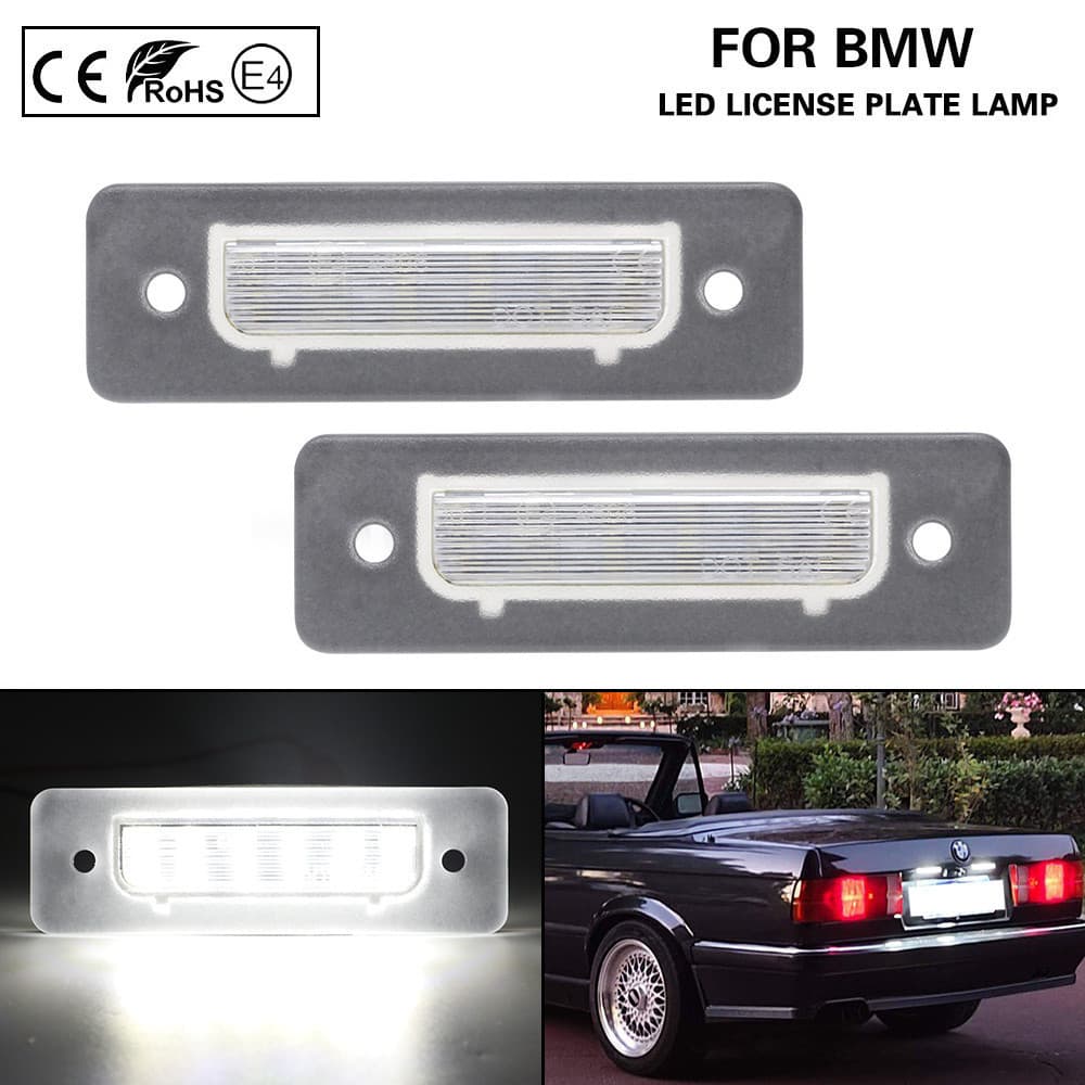 2 Pçs Luz Da Placa De Licença Para BMW E30 M3 E28 M5 E26 M1 Z1 Roadster E23 E24 E12 Nenhum Erro LED Luzes Identificação 