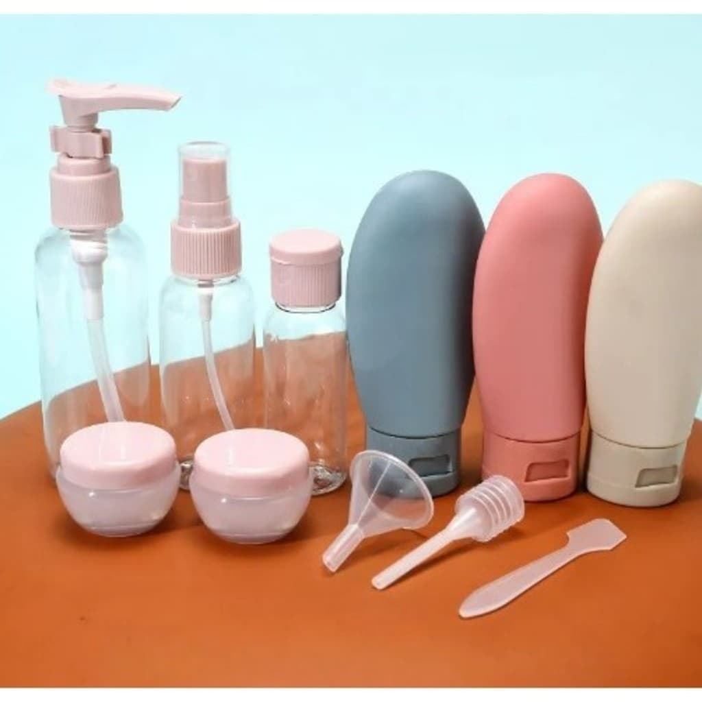 ANA1108 Kit 11 Frascos Viagem Shampoo Creme Sabonete Cuidados Pessoais