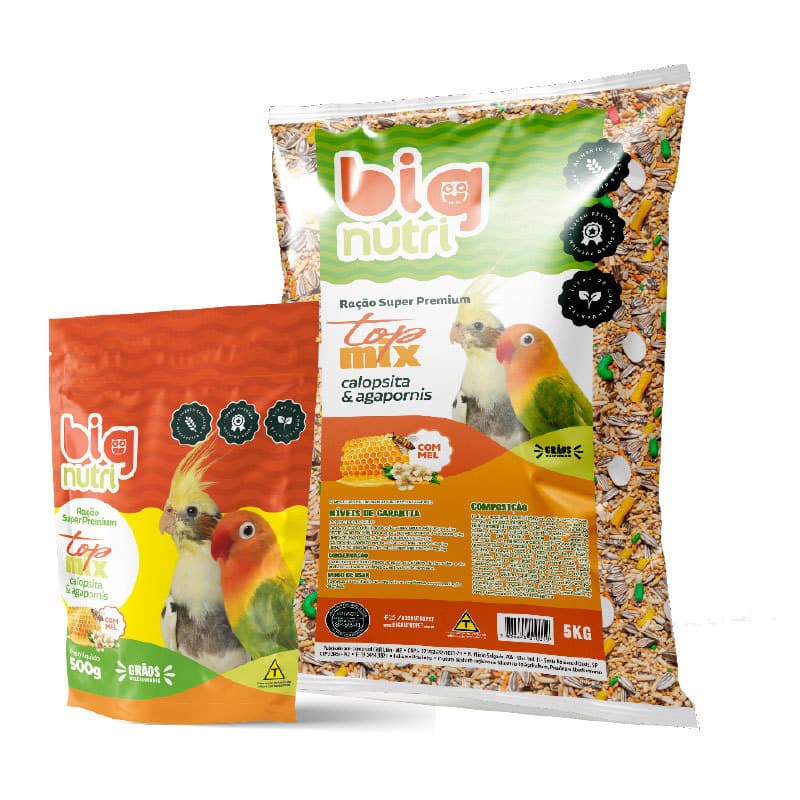 Calopsita & Agapornis Top Mix Mel 10 kg Big Nutri