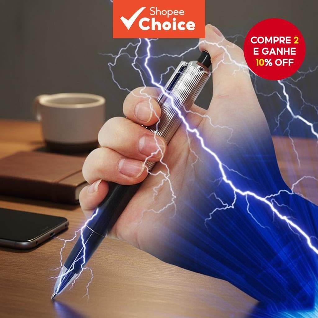  Caneta de Choque Elétrico Pegadinha Gadget Novidade Gag Brinquedo Utilitário Truque Tiração Presente