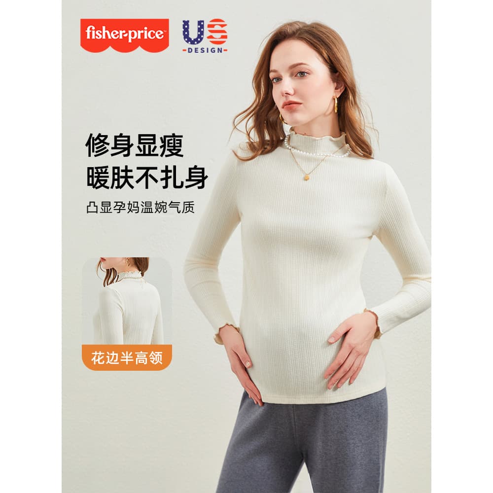 Fisher roupa de maternidade outono inverno usar suéter de malha de manga comprida suéter solto tamanho grande Casual Top