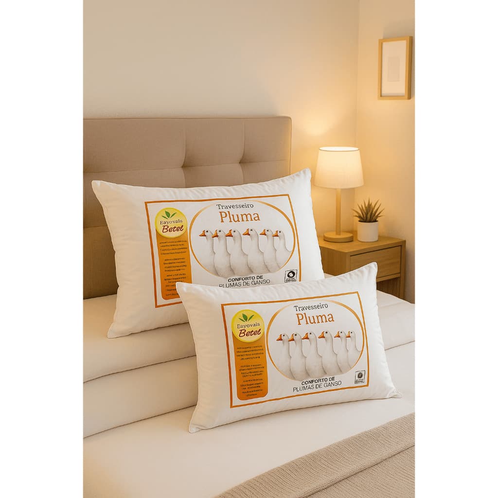 Kit 04 travesseiros de Pluma de ganso sintético 50x70 Promoção macio antialérgico