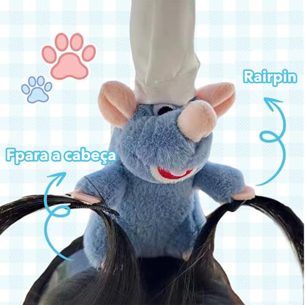 Tiara Fofa Ratatouille-Acessório De Cabelo De Menina Azul , Brinquedo De Pelúcia De Anime