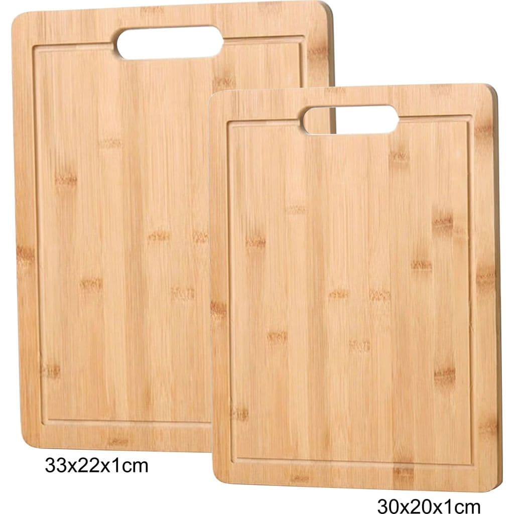 Kit 02 Tábuas De 100% bambu para Carne Legumes frutas Ecológico Bambu Com Alça Jogo