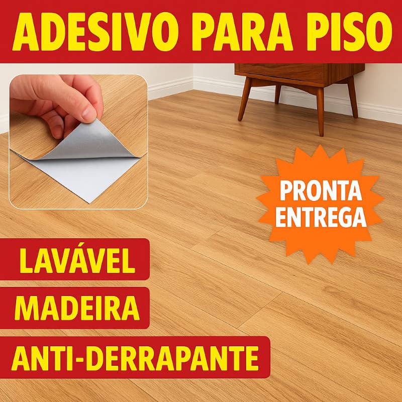 Piso Adesivo Madeira Premium de kit 36 pcs/ 5 ㎡ – Antiderrapante, Lavável e Ultra Resistente