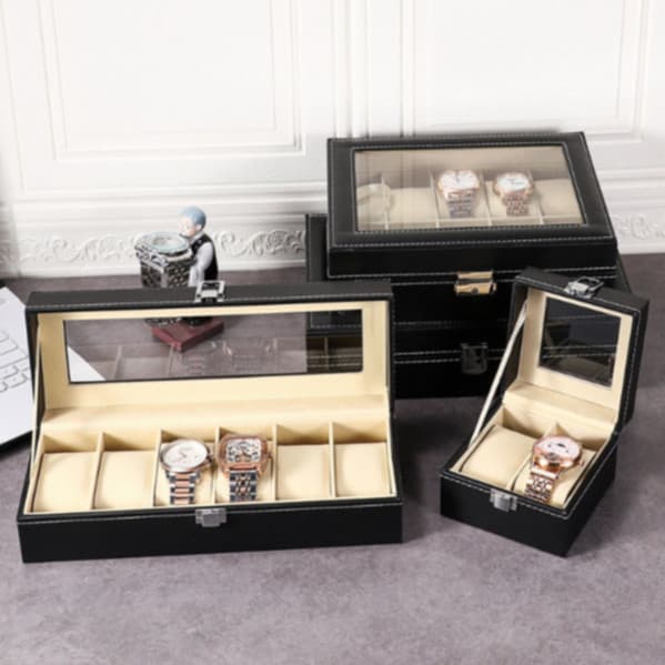 Porta Relógio Estojo Organizador Luxo Divisórias Maleta Caixa Aveludado 2 3 6 Divisórias ref: RY