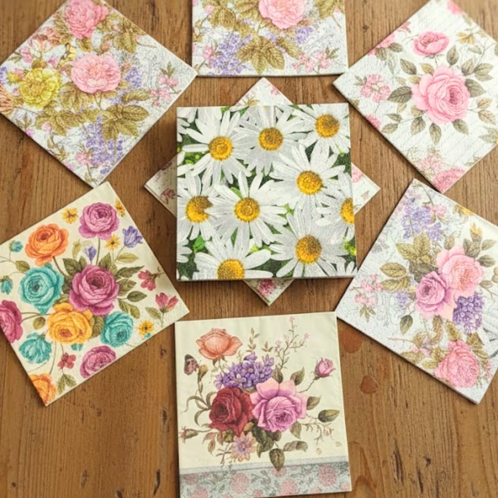 Guardanapo de Papel Decorado 20 unidades Flores Rosa Girassol Mesa Posta 33x33cm toalha de papel