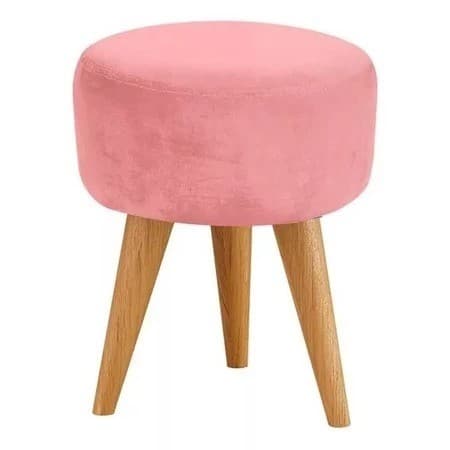 Puff Redondo Pé Palito Banqueta 36x36cm Reforçada