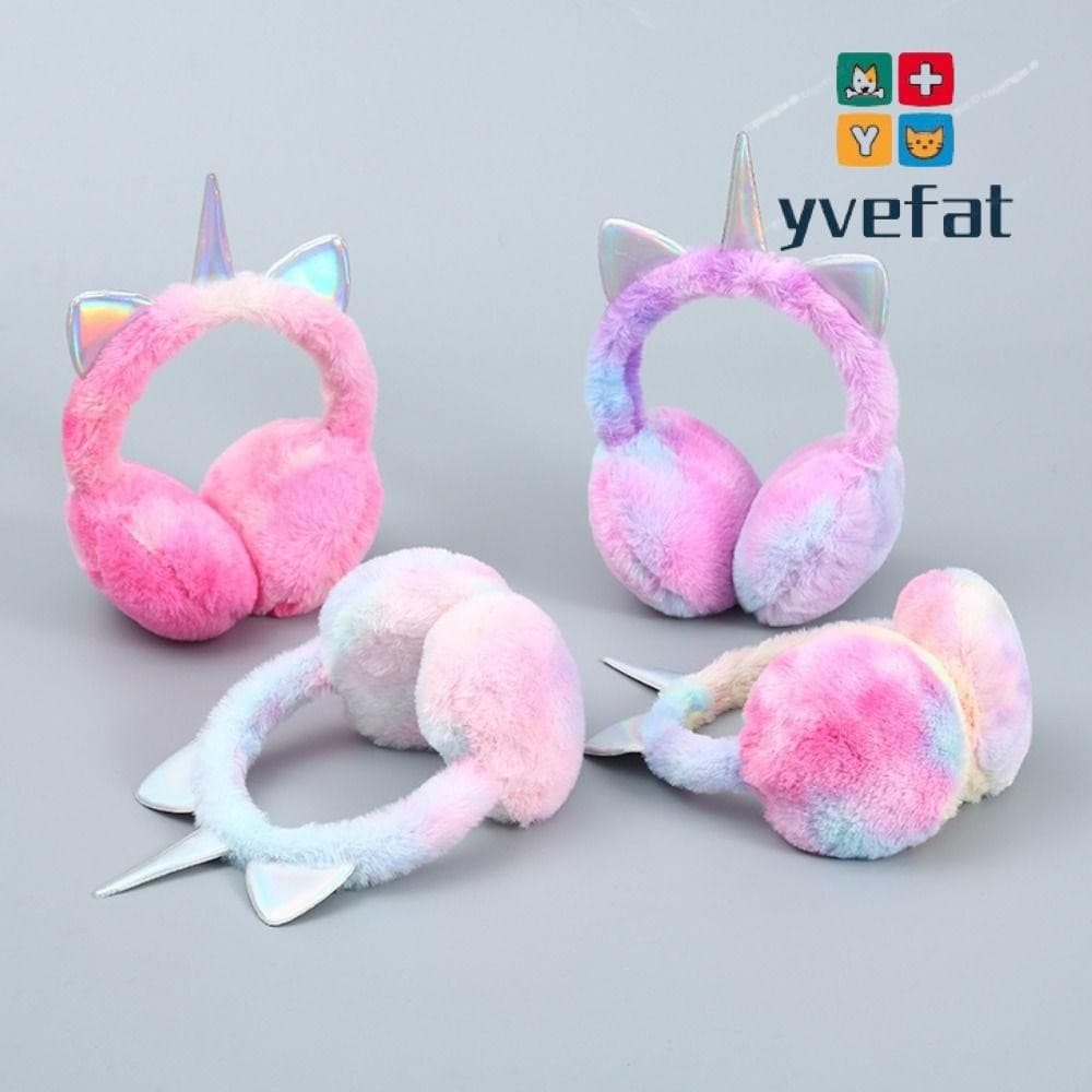 Protetores De Orelha De Unicórnio YVEFAT , Aquecedores De Ouvido De Pelúcia Macios E Fofos Para Clima Frio Ao Ar Livre ,