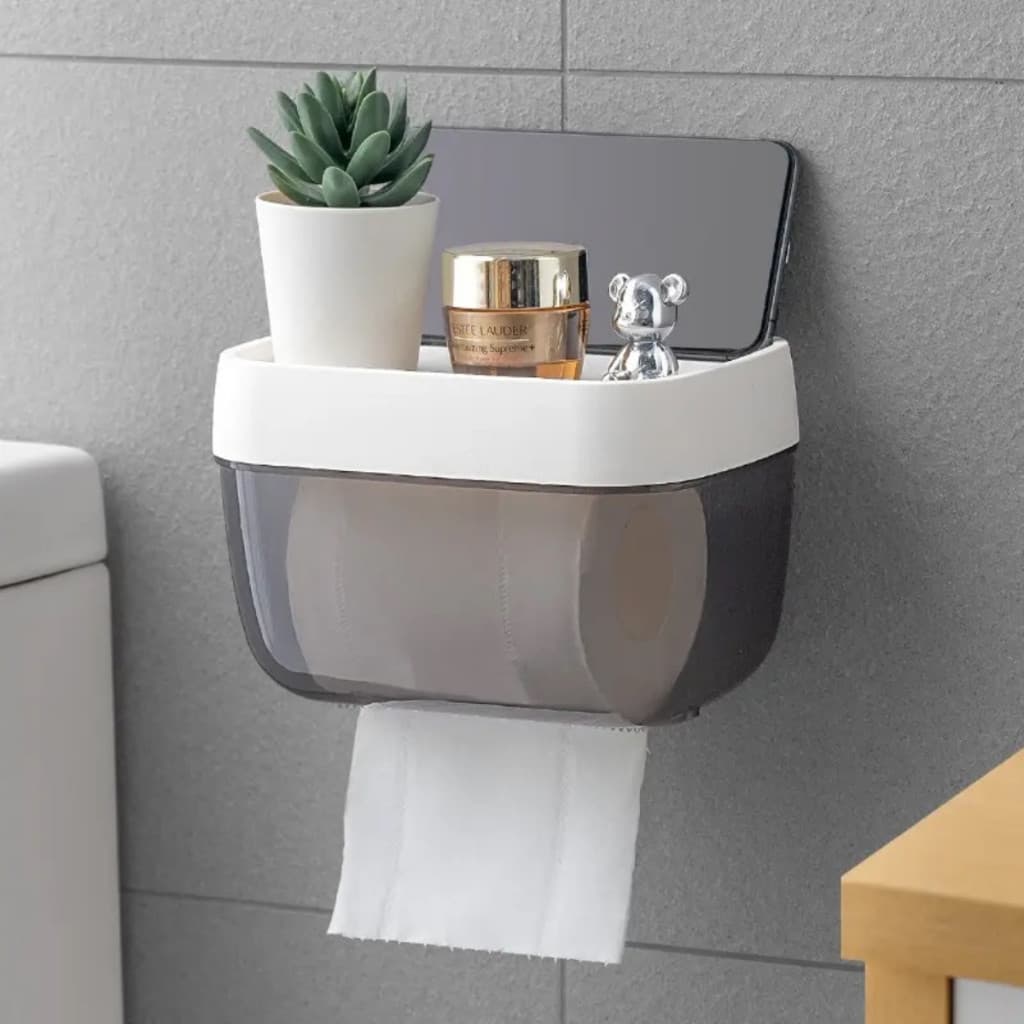 Suporte De Parede Banheiro Caixa Organizadora De Papel Higiênico Sem Furar Parede
