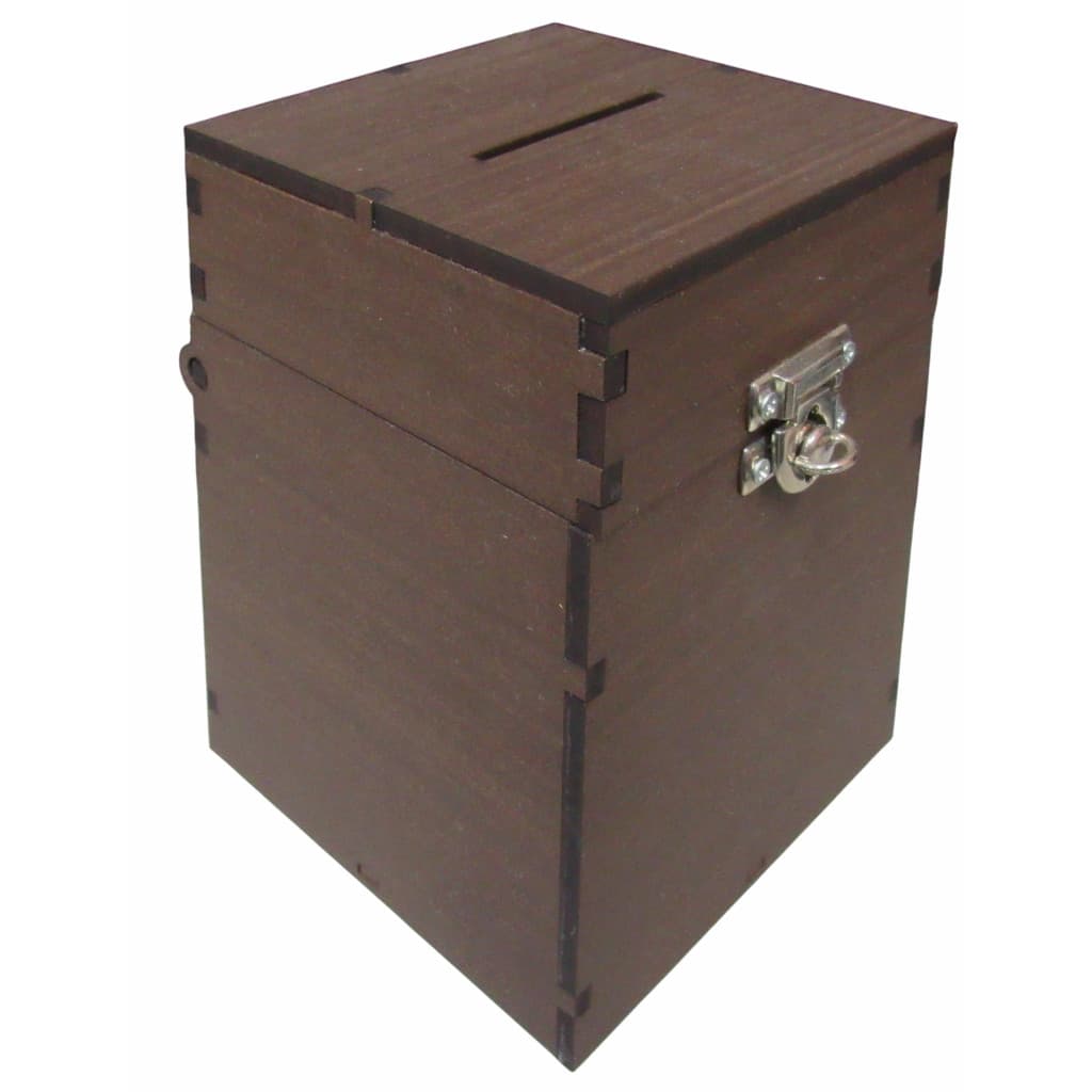 Urna Cofre Com Fecho Cadeado Nogueira Madeira Mdf