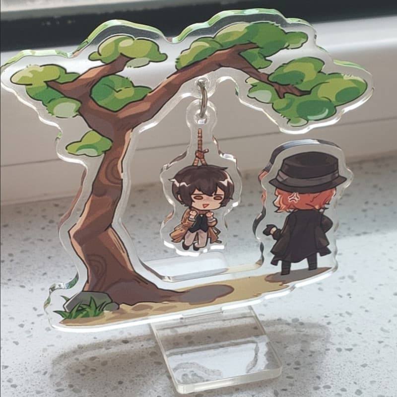 Bungo Cães Vadios Acrílico Suporte Nakahara Chuuya Pendurado Figura Dazai Osamu Exibição Anime Bens Coleção Mesa Decoraç