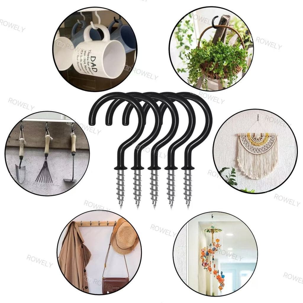 Kit Ganchos de Teto Multifuncionais de Teto e Parede com Rosca Canecas/Decoração/Plantas/Ferramenta