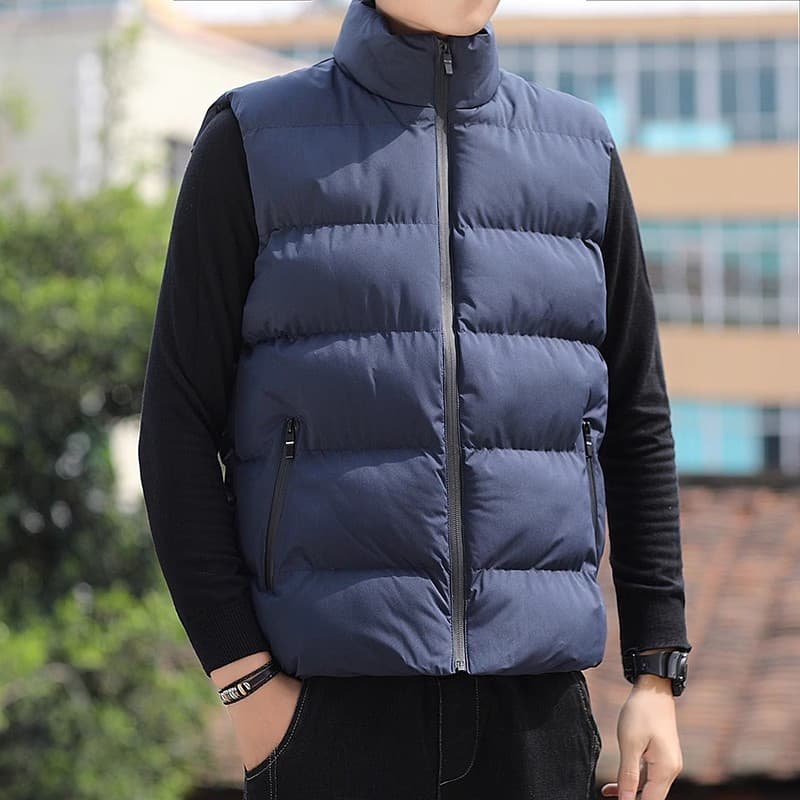 Colete Sem Mangas Para Baixo Gola Quente Jaqueta Moda Outono Inverno Solto all-match Tamanho Grande ja