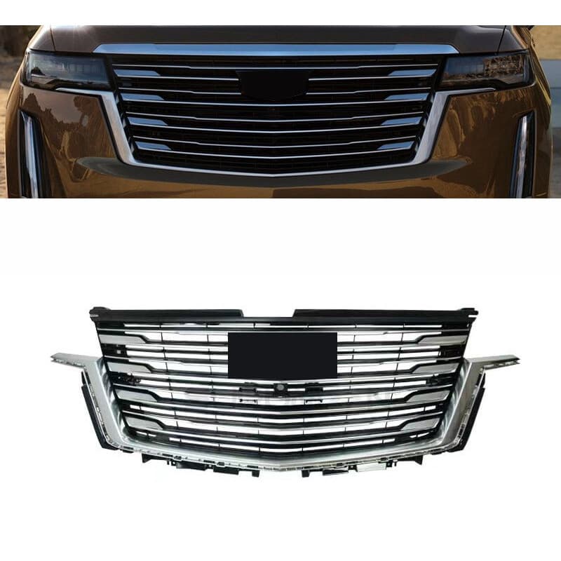Grade Central Do Para-Choque Dianteiro Em Prata ABS 1 Unidade Cadillac Escalade SUV 2021-2023