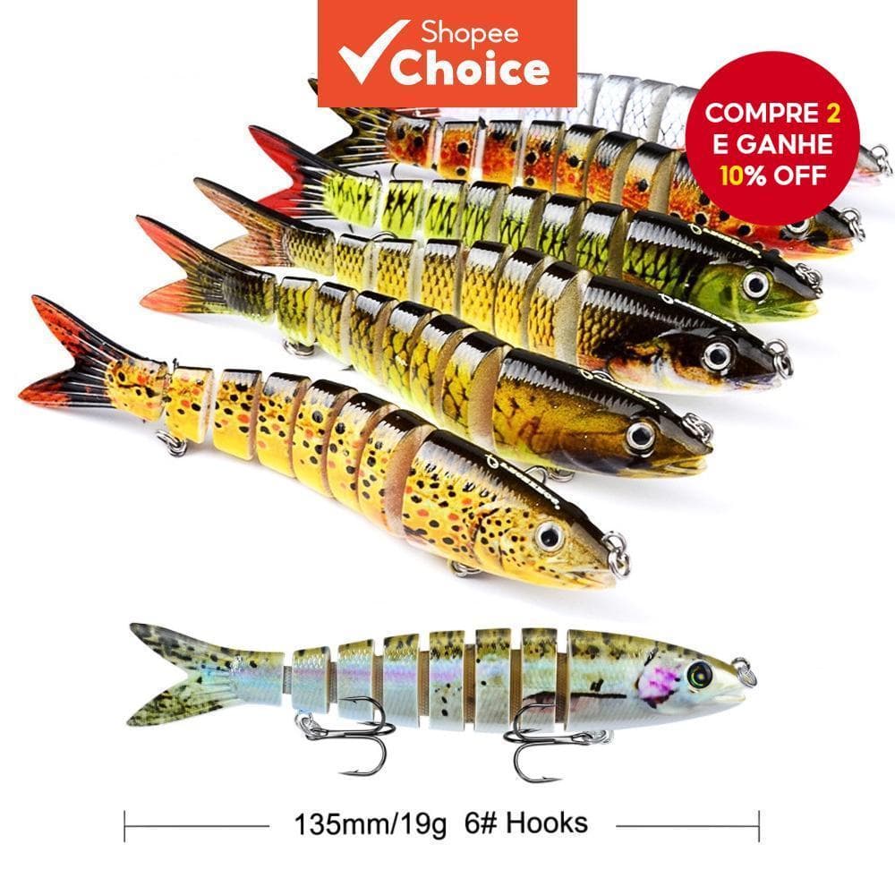 Isca Dura 19g 13.28cm-De Natação Multiarticular De 12 Cores