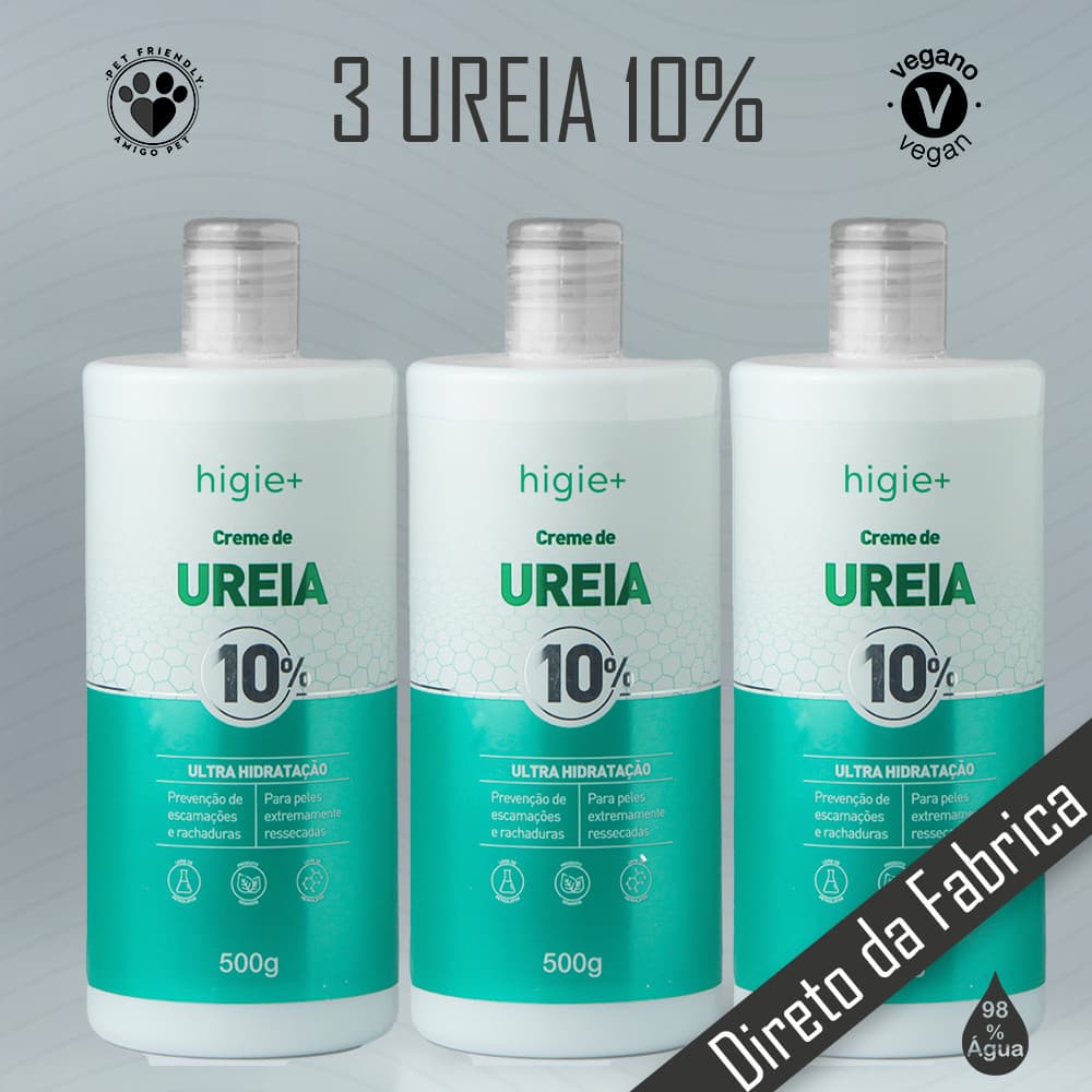 Kit com 03 Frascos de Creme de Ureia 10% 500 ml - Promoção
