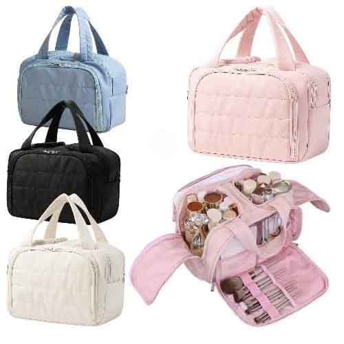 Bolsa necessaire para maquiagens, perfume e itens para o cabelo, grande, e muitos compartimentos