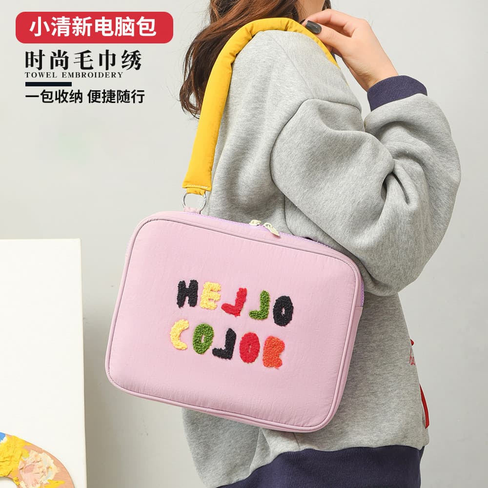 Bolsa para Laptop Estilo Fresco, Bolsa de Mão Fofa para iPad, Bolsa de Ombro Única à Prova d'Água para Mulheres