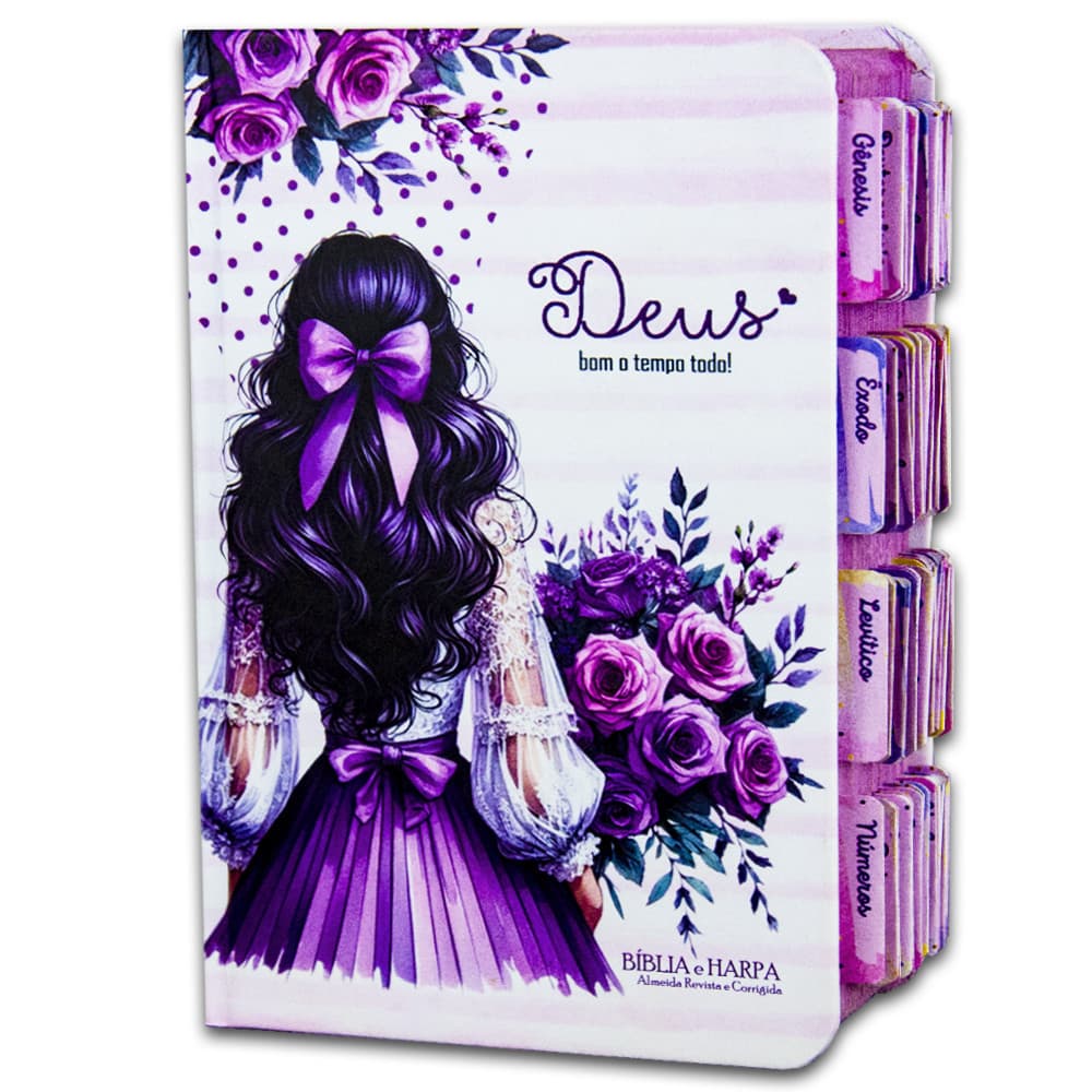 Bíblia Sagrada Evangélica Com Índice Abas Adesivas - Menina Lilás