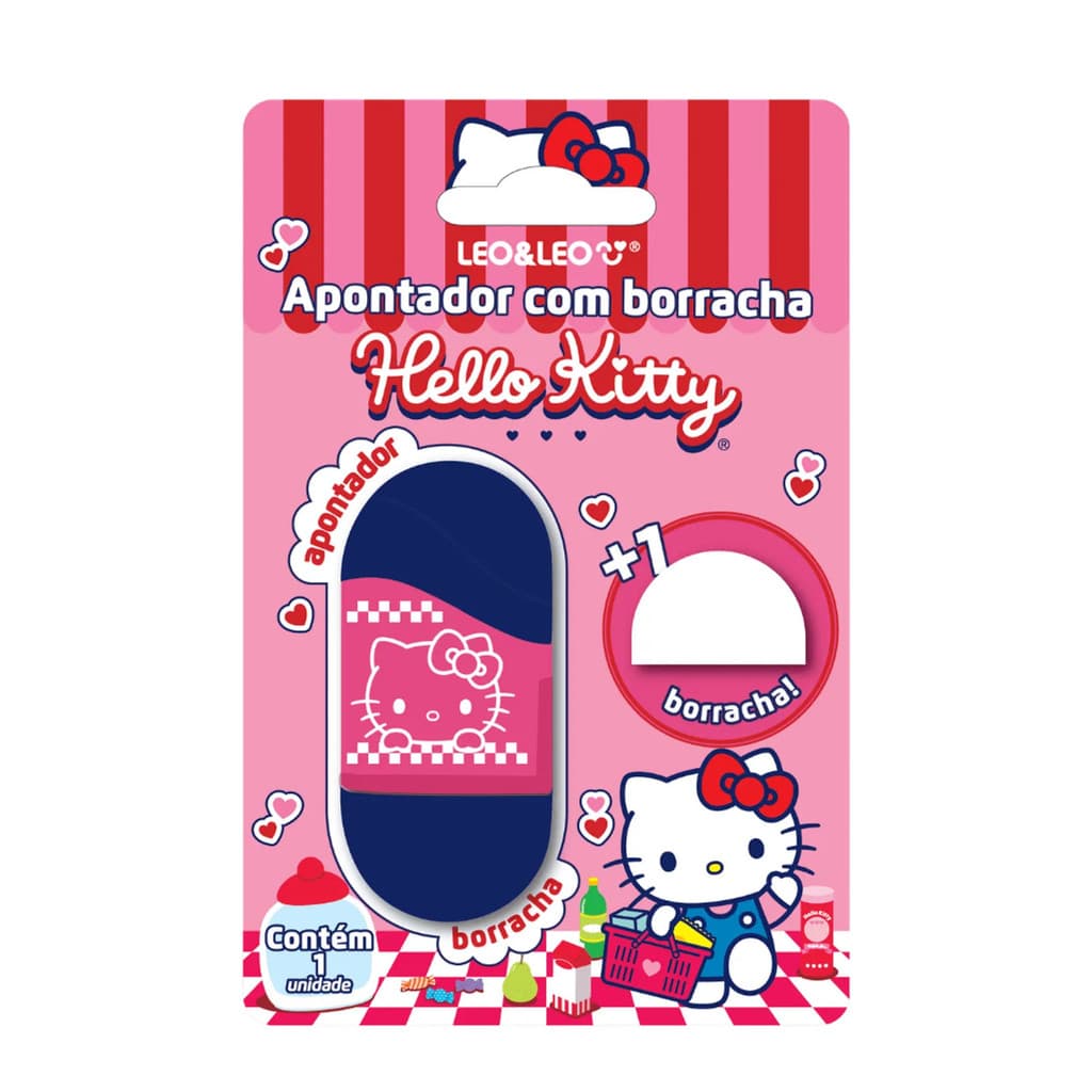 Apontador com Depósito e Borracha Hello Kitty