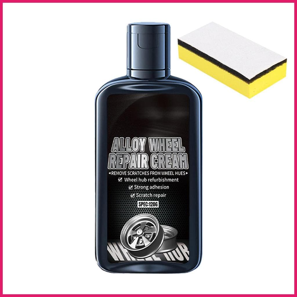 Kit De Reparo De Arranhões De Roda 120g , Pasta De Polimento Para De Carro Com Esponja , Cubo De Aço De Liga De Alumínio