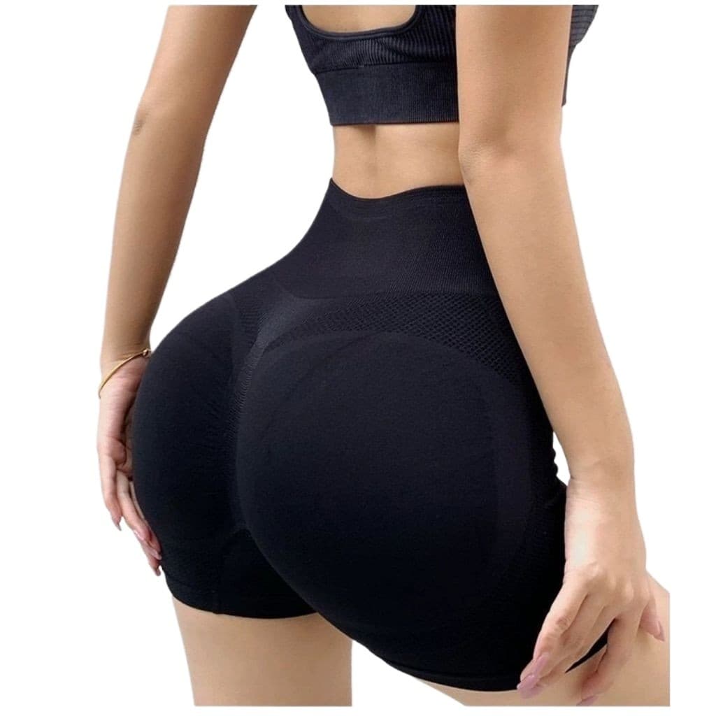 Short Bermuda Levanta Bumbum Empina sem Costura Cintura Alta Modeladora Academia Fitness Treino