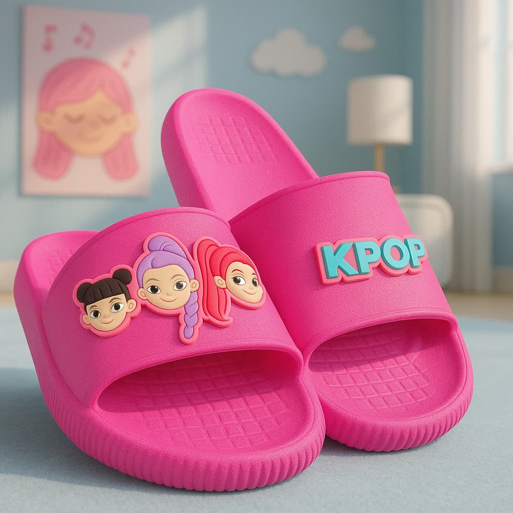 Chinelo Infantil Jovem Nuvem Slide Menina kpop Guerreiras Macio Confortável Leve