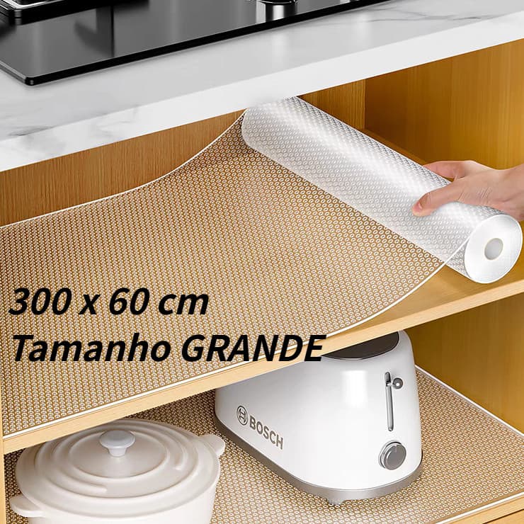 Forro Antiderrapante Para Armário, Gaveta, Geladeira e Guarda Roupas - Transparente Anjin Imports