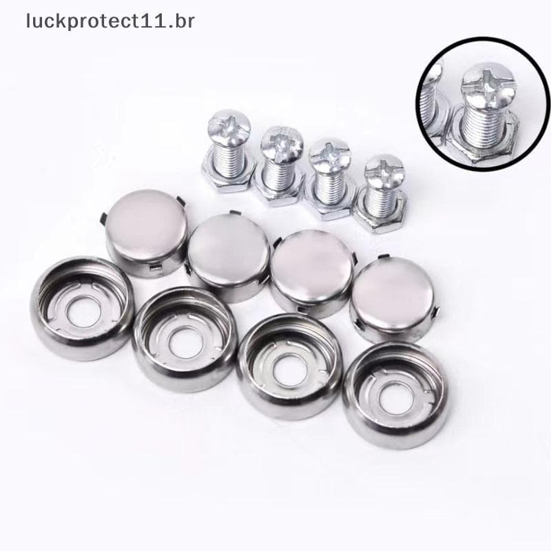 LTBR 1 Conjunto De Parafusos Anti-Roubo Cromados , De Placa De Carro , Quadro Circular , Porca De Fixação Identificação 
