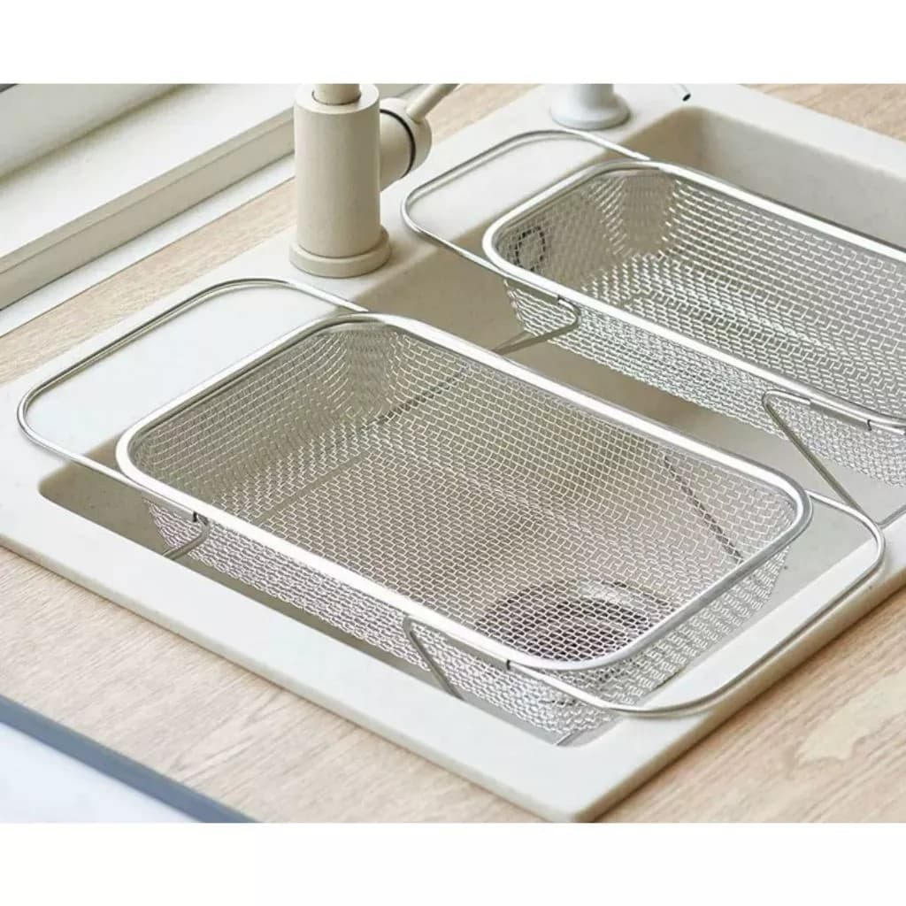 Escorredor de pia inox peneira Alça retrátil fruteira alimentosPeneiras e Escorredores de Massa