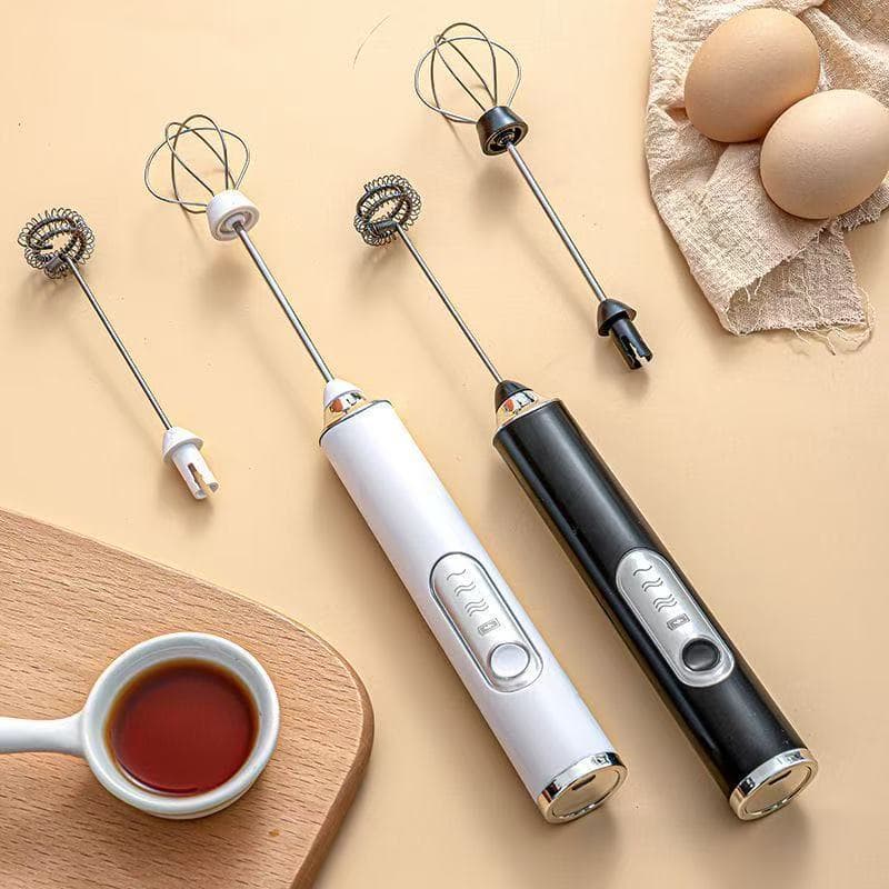 Mini Mixer Elétrico Portátil USB com 2 Batedores Misturador de Café Leite e Bebidas