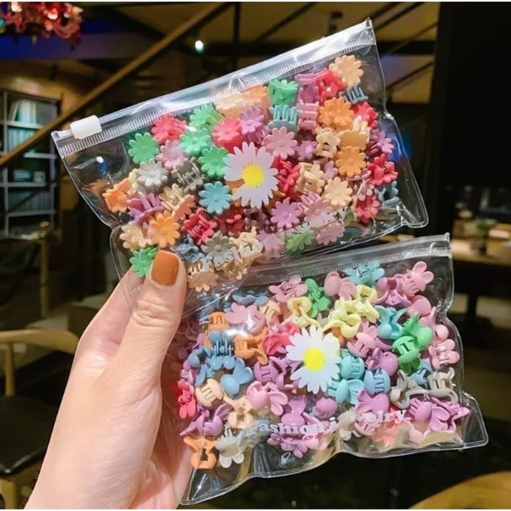 KIT 50/100/200 unidades Candy Color Mini Small Grab Clip Children's Hair Accessories Hair Claw Cute Girl Princess Hair