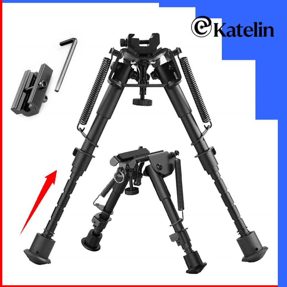 Ar Livre Bipé Tático Abs Retrátil Ajustável Preto Alumínio 182-255mm Tripés Monopés