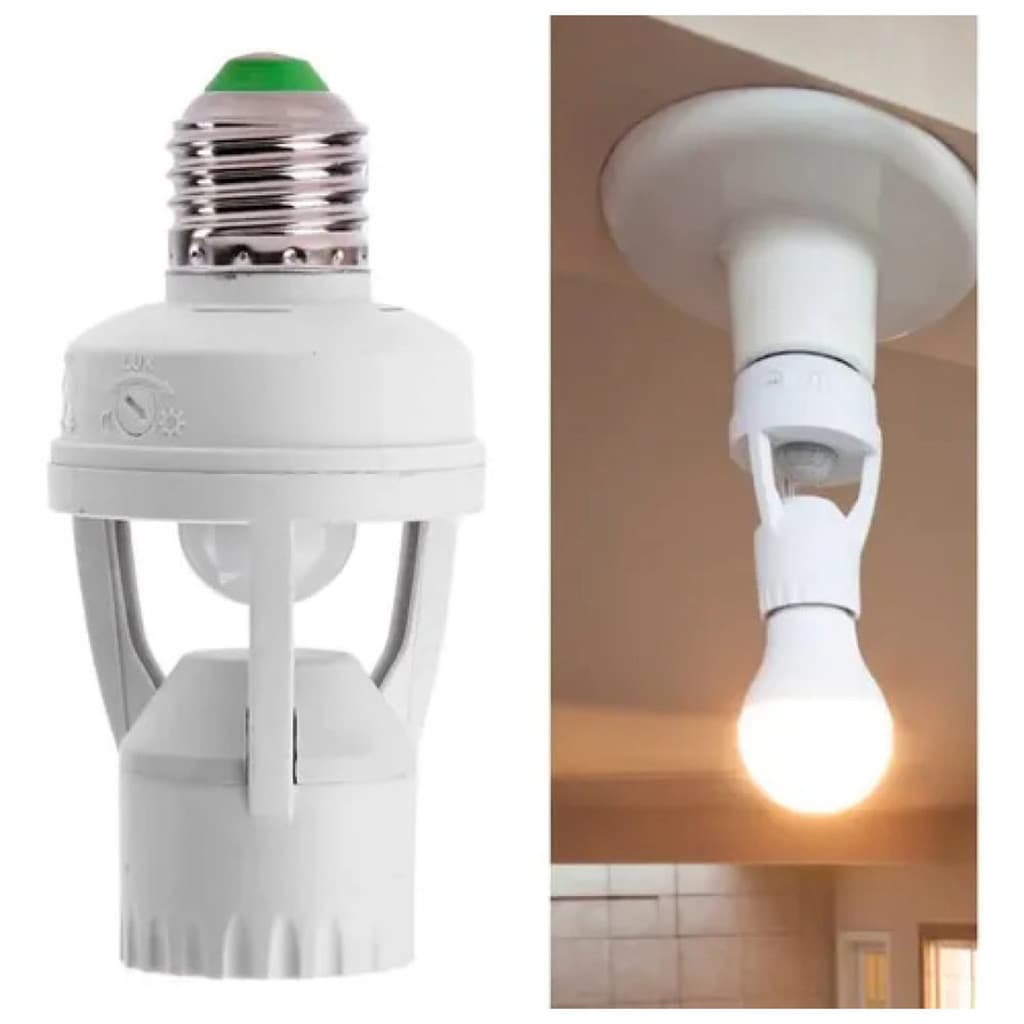 Sensor De Presença Com Fotocélula Soquete Lâmpada Bocal E