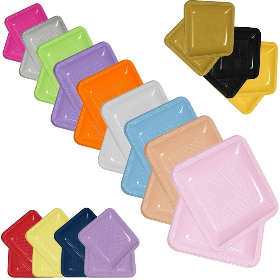 kit 50/100/150 Prato Sobremesa Bolo Descartável Resistente Festa Aniversário Candy Luxo Diamante